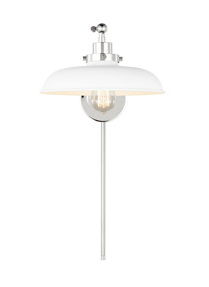 Visual Comfort Studio Wellfleet CW1141MWTPN Wall Light - Matte White and Polished Nickel