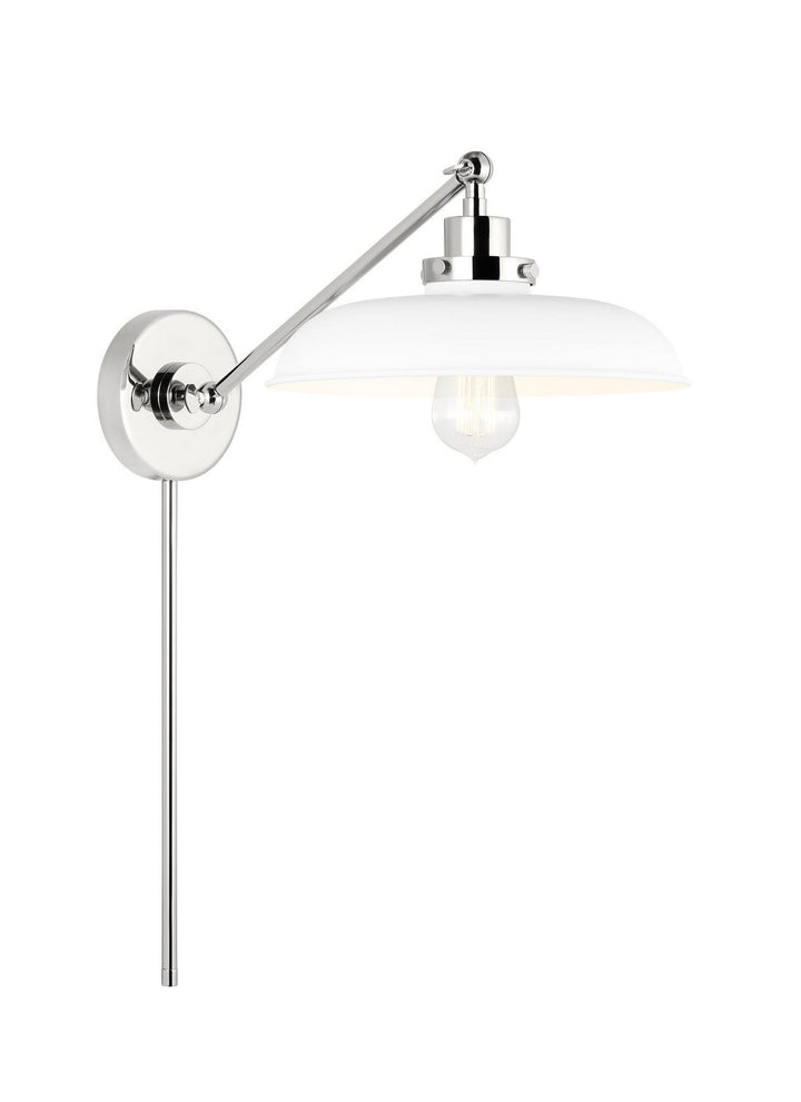 Visual Comfort Studio Wellfleet CW1141MWTPN Wall Light - Matte White and Polished Nickel