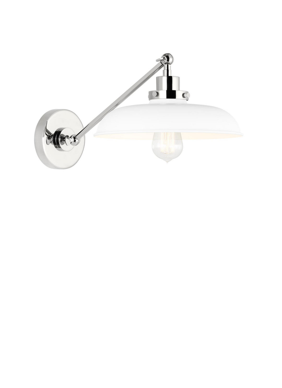 Visual Comfort Studio Wellfleet CW1141MWTPN Wall Light - Matte White and Polished Nickel