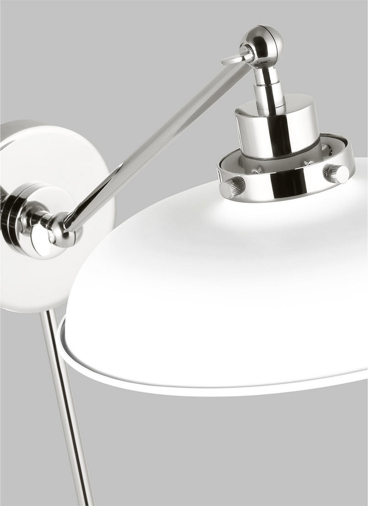 Visual Comfort Studio Wellfleet CW1141MWTPN Wall Light - Matte White and Polished Nickel