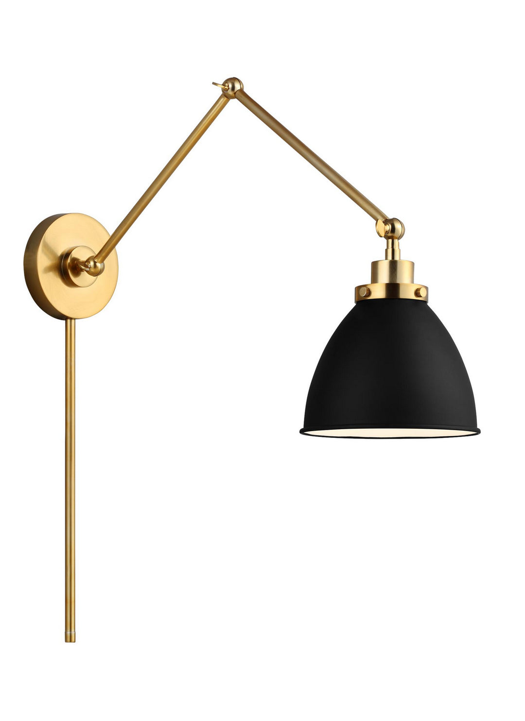 Visual Comfort Studio CW1161MBKBBS Wellfleet One Light Wall Sconce Lamp Brass - Antique