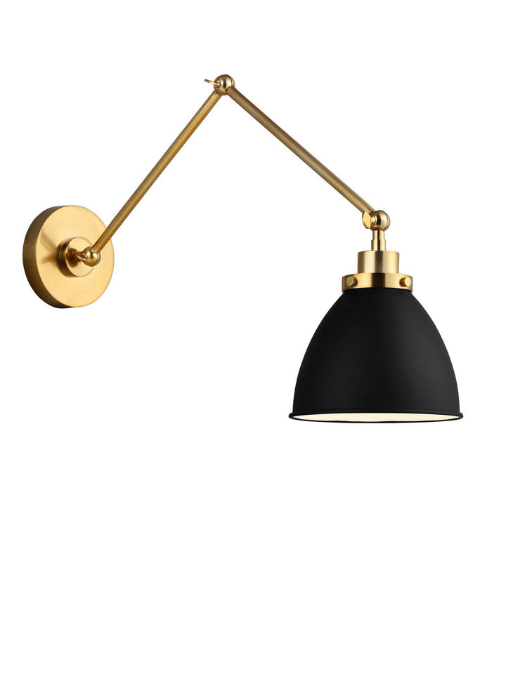 Visual Comfort Studio CW1161MBKBBS Wellfleet One Light Wall Sconce Lamp Brass - Antique