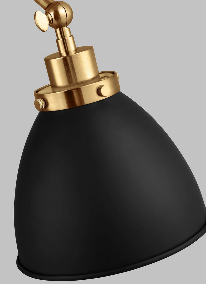 Visual Comfort Studio CW1161MBKBBS Wellfleet One Light Wall Sconce Lamp Brass - Antique