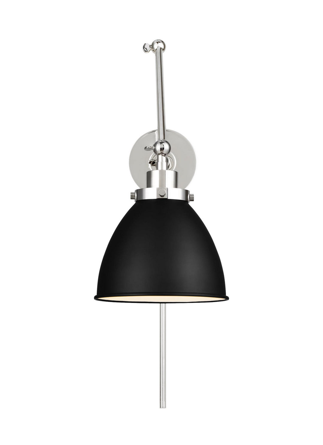 Visual Comfort Studio CW1161MBKPN Wellfleet One Light Wall Sconce Lamp Polished Nickel