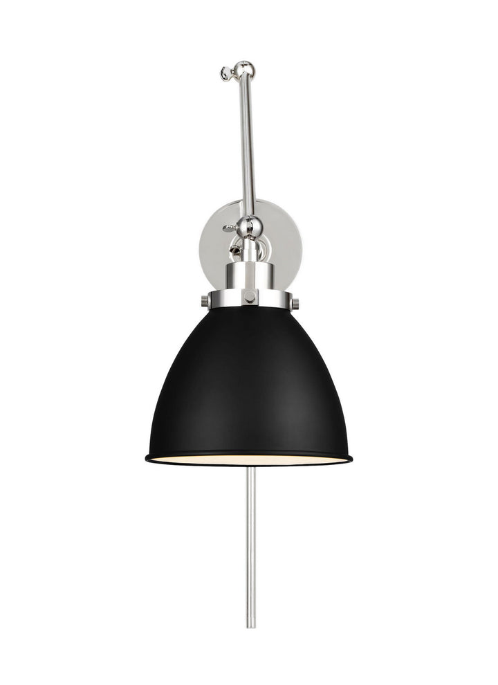 Visual Comfort Studio CW1161MBKPN Wellfleet One Light Wall Sconce Lamp Polished Nickel