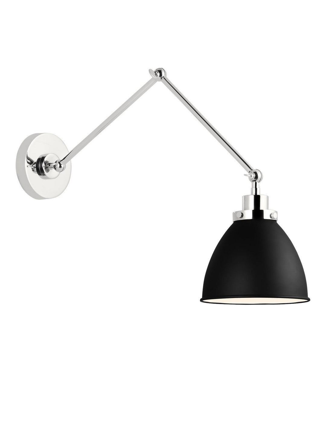 Visual Comfort Studio CW1161MBKPN Wellfleet One Light Wall Sconce Lamp Polished Nickel