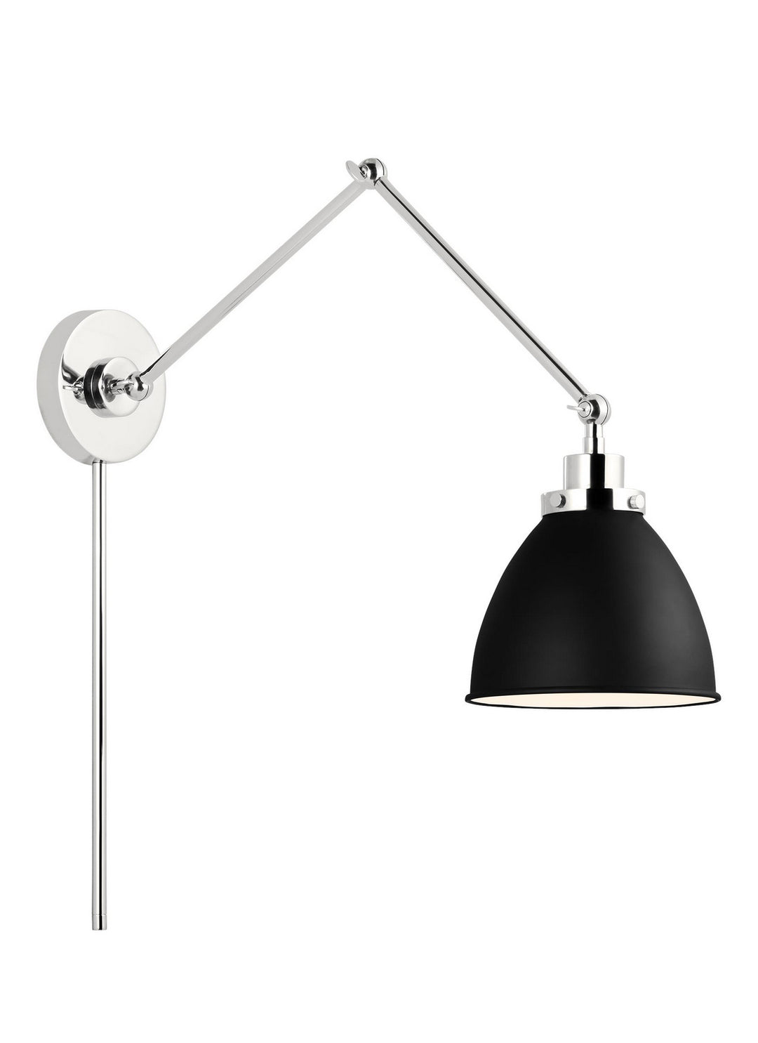 Visual Comfort Studio CW1161MBKPN Wellfleet One Light Wall Sconce Lamp Polished Nickel