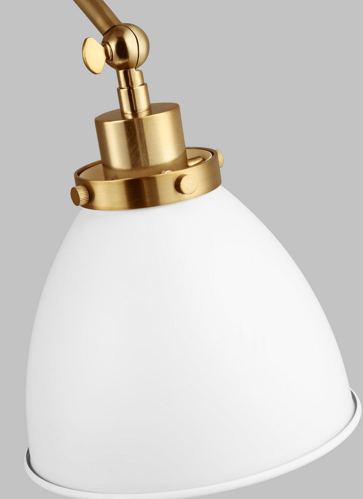 Visual Comfort Studio CW1161MWTBBS Wellfleet One Light Wall Sconce Lamp Brass - Antique