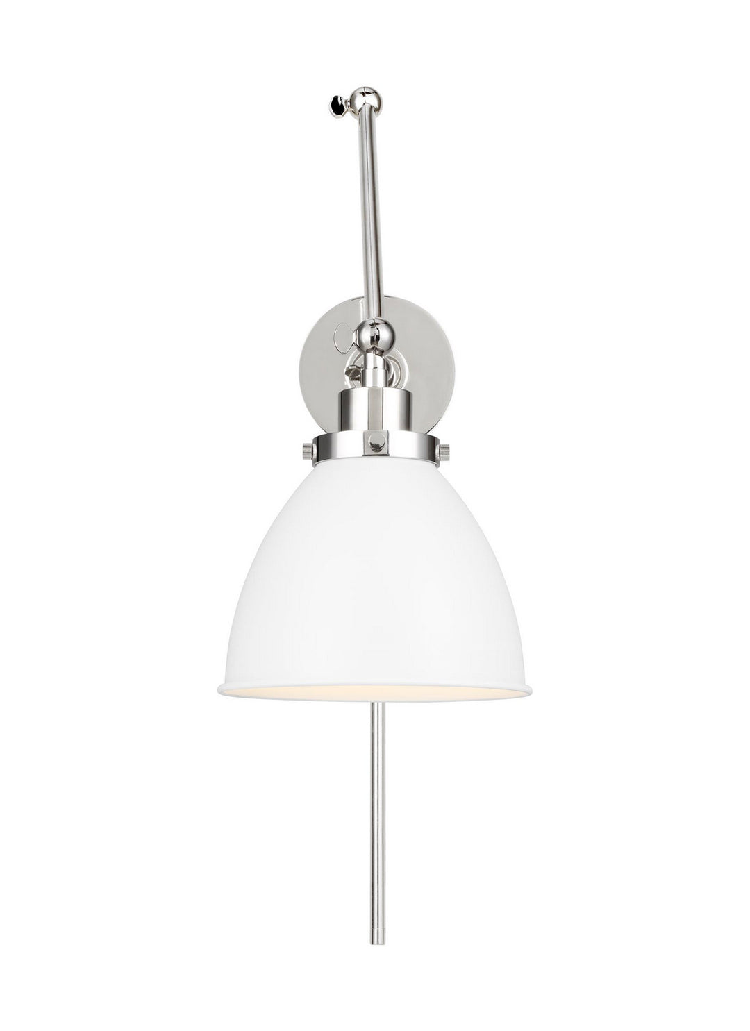 Visual Comfort Studio CW1161MWTPN Wellfleet One Light Wall Sconce Lamp Polished Nickel