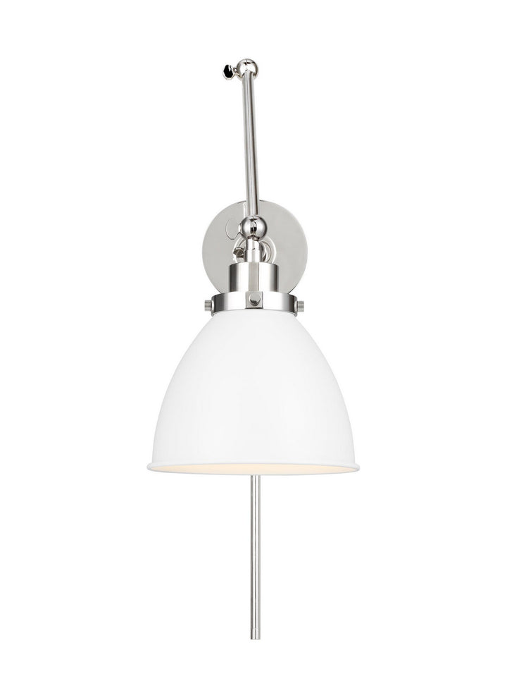 Visual Comfort Studio CW1161MWTPN Wellfleet One Light Wall Sconce Lamp Polished Nickel