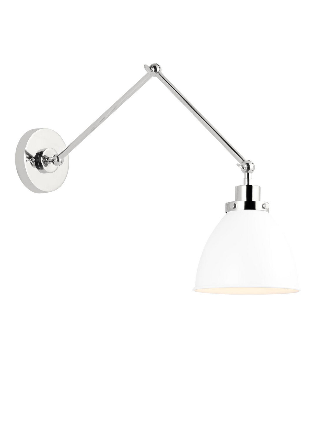 Visual Comfort Studio CW1161MWTPN Wellfleet One Light Wall Sconce Lamp Polished Nickel