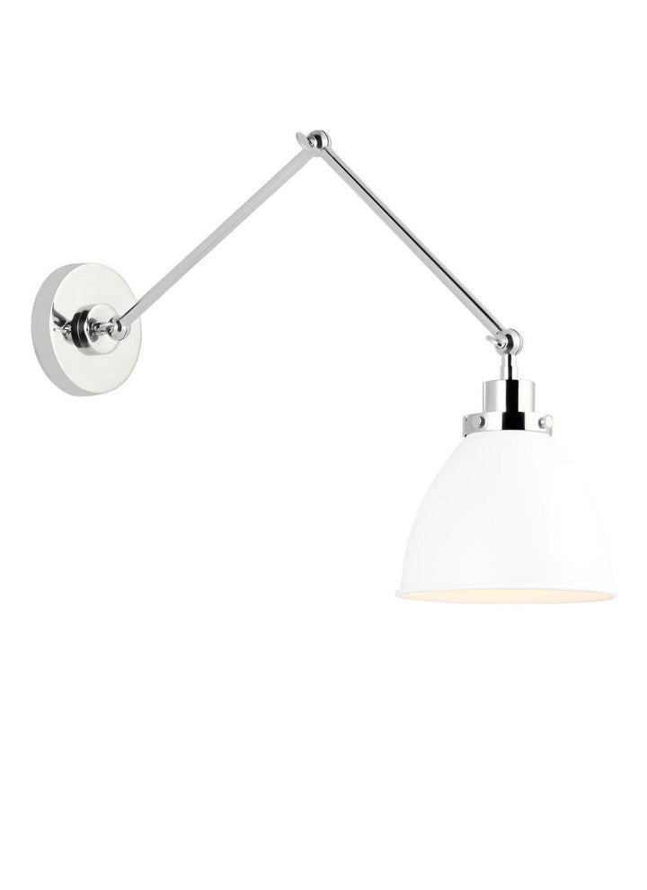 Visual Comfort Studio CW1161MWTPN Wellfleet One Light Wall Sconce Lamp Polished Nickel