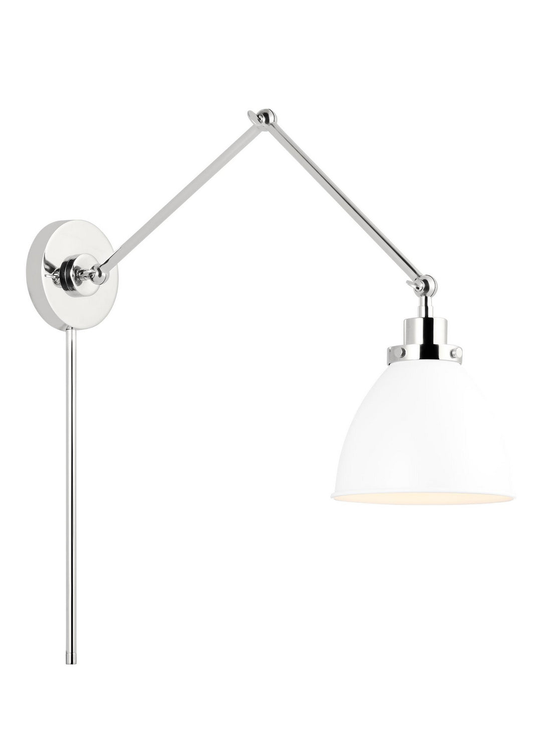Visual Comfort Studio CW1161MWTPN Wellfleet One Light Wall Sconce Lamp Polished Nickel