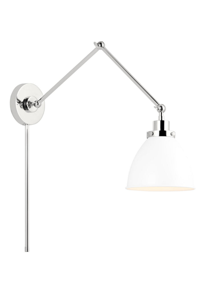 Visual Comfort Studio CW1161MWTPN Wellfleet One Light Wall Sconce Lamp Polished Nickel