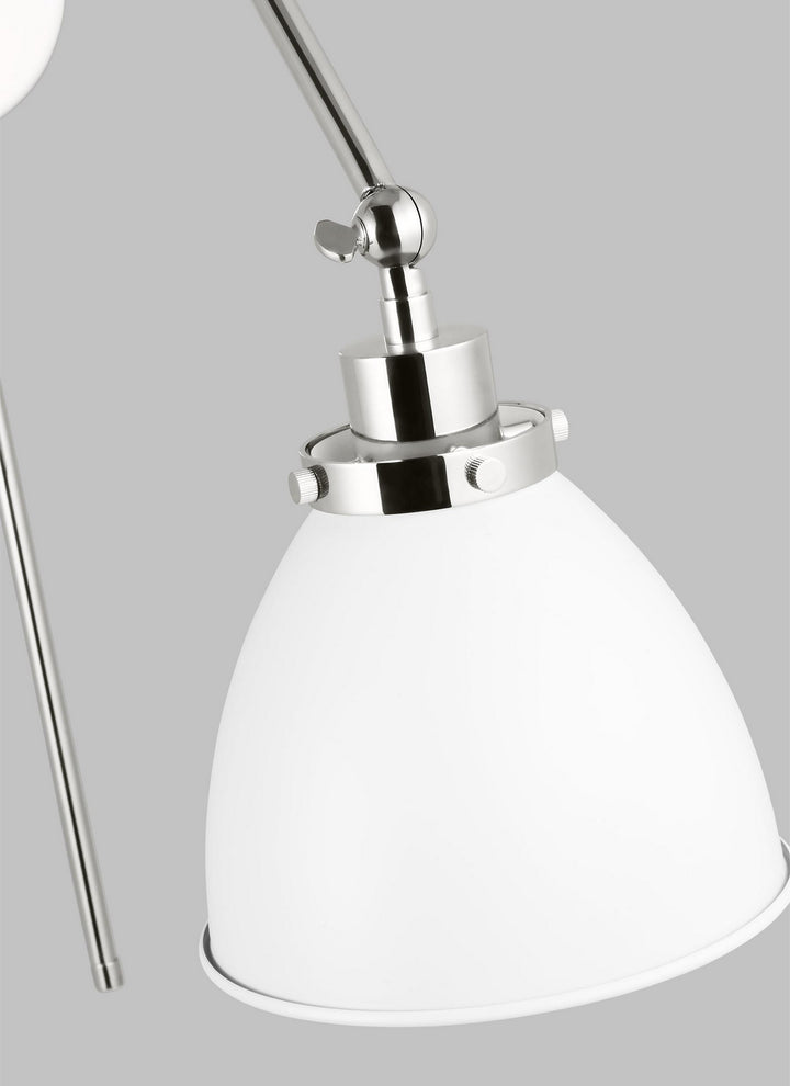 Visual Comfort Studio CW1161MWTPN Wellfleet One Light Wall Sconce Lamp Polished Nickel