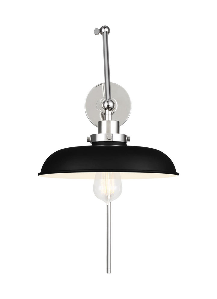 Visual Comfort Studio CW1171MBKPN Wellfleet One Light Wall Sconce Lamp Polished Nickel