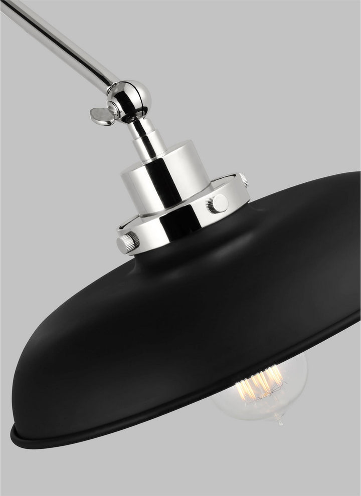 Visual Comfort Studio CW1171MBKPN Wellfleet One Light Wall Sconce Lamp Polished Nickel