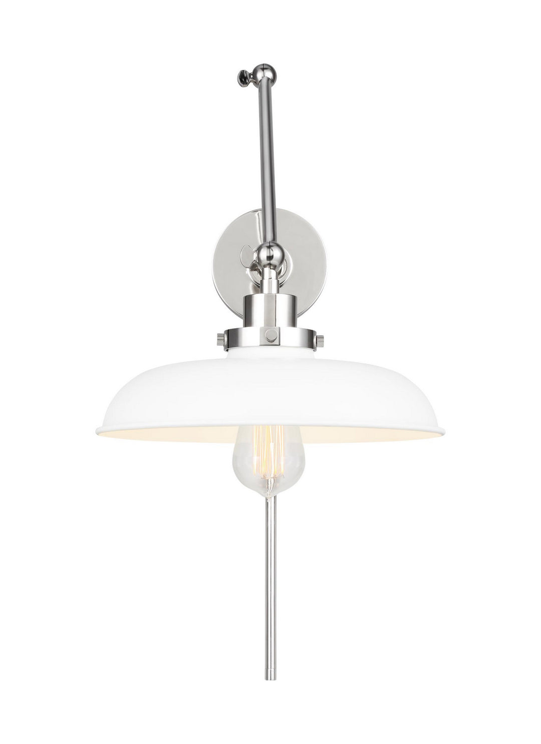 Visual Comfort Studio CW1171MWTPN Wellfleet One Light Wall Sconce Lamp Polished Nickel