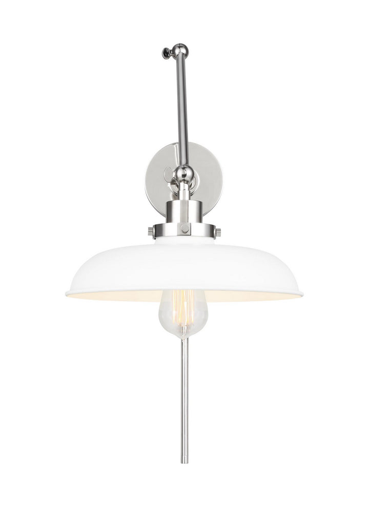 Visual Comfort Studio CW1171MWTPN Wellfleet One Light Wall Sconce Lamp Polished Nickel