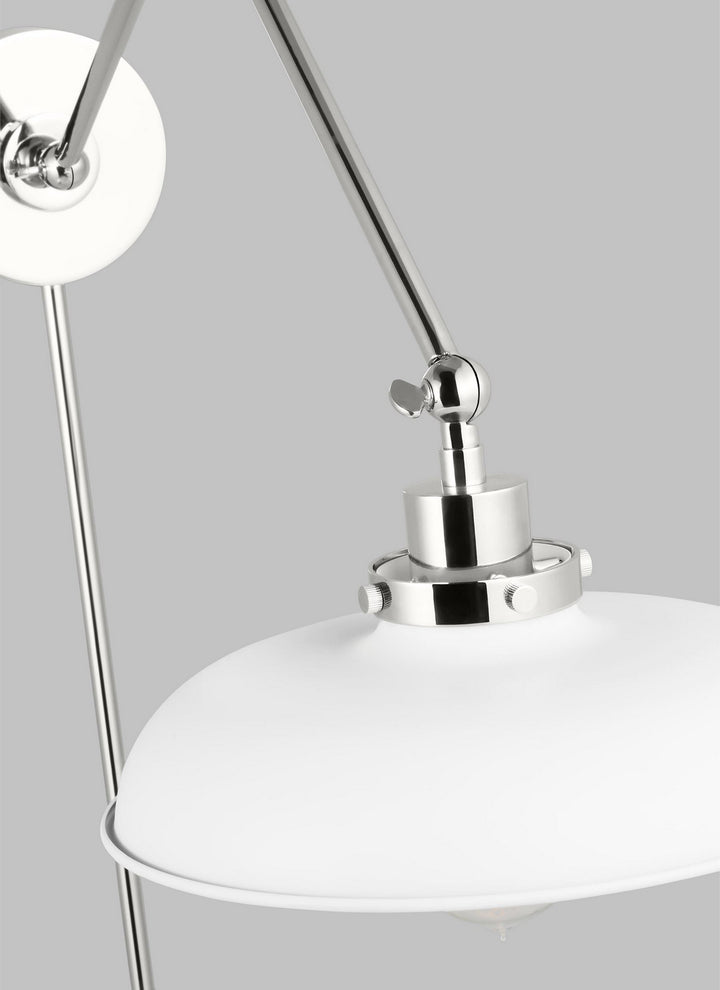 Visual Comfort Studio CW1171MWTPN Wellfleet One Light Wall Sconce Lamp Polished Nickel