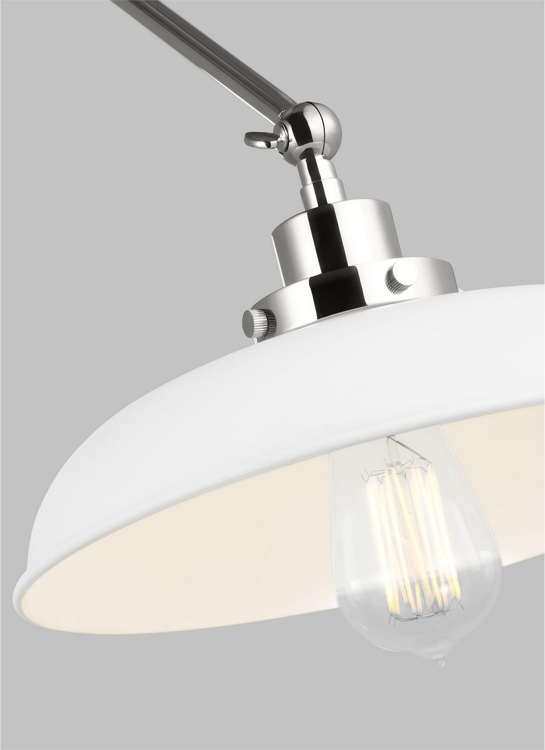 Visual Comfort Studio CW1171MWTPN Wellfleet One Light Wall Sconce Lamp Polished Nickel