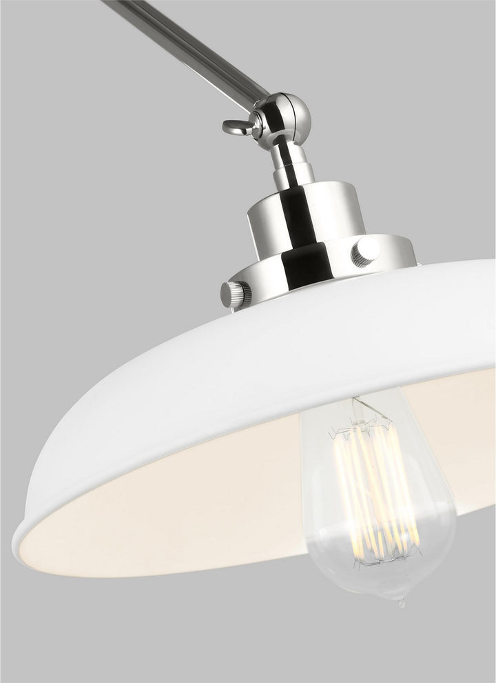 Visual Comfort Studio CW1171MWTPN Wellfleet One Light Wall Sconce Lamp Polished Nickel