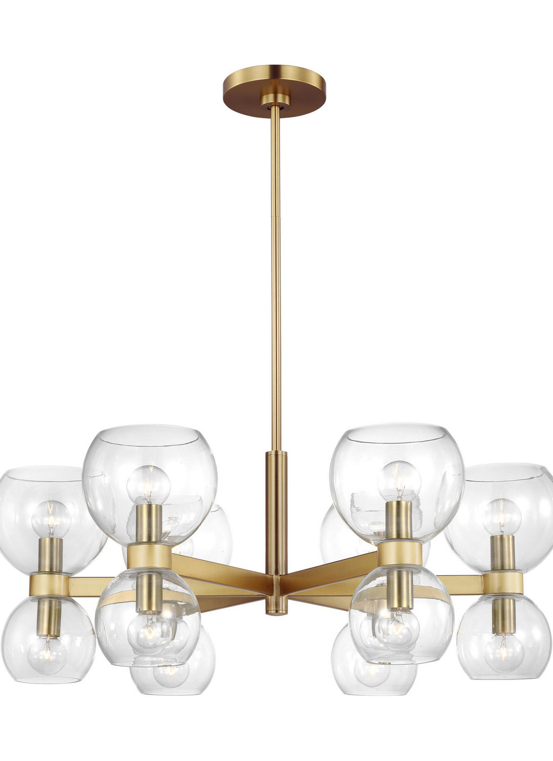 Visual Comfort Studio Londyn KSC10212BBSCG Chandelier Light - Burnished Brass with Clear Glass