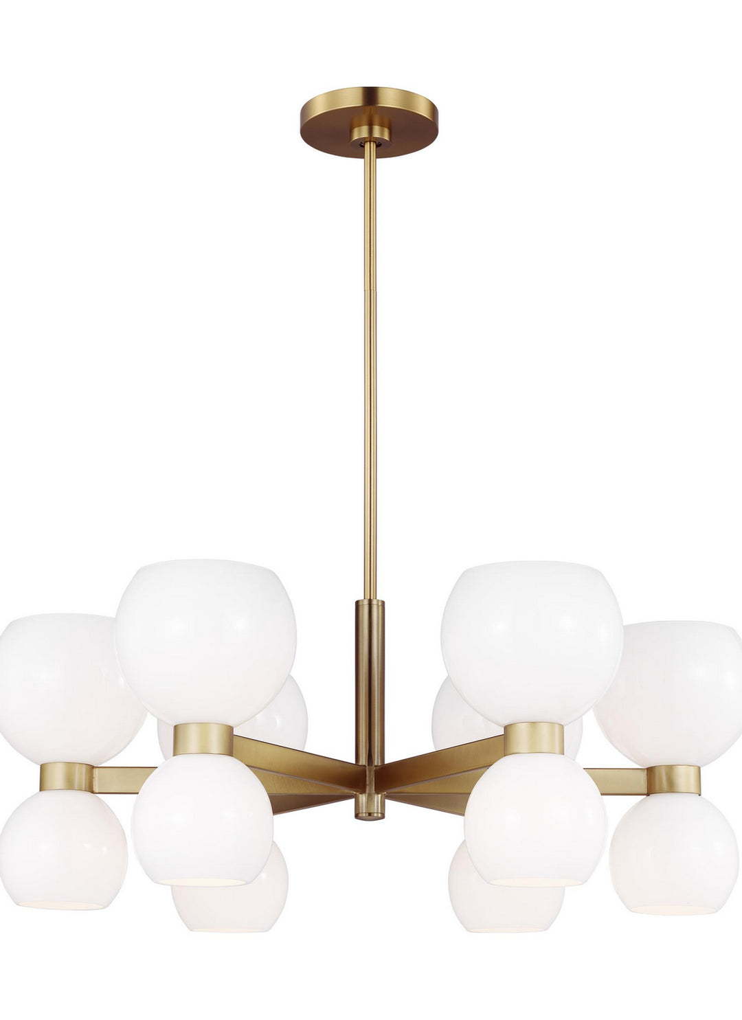 Visual Comfort Studio Londyn KSC10212BBSMG Chandelier Light - Burnished Brass with Milk White Glass