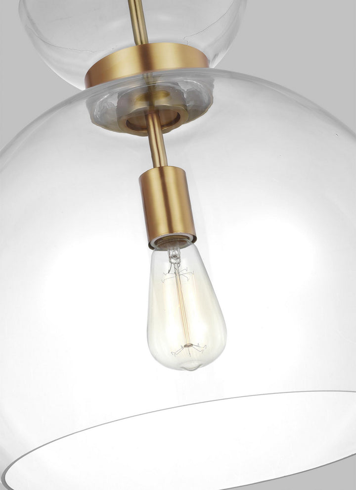 Visual Comfort Studio Londyn KSP1021BBSCG Pendant Light - Burnished Brass with Clear Glass