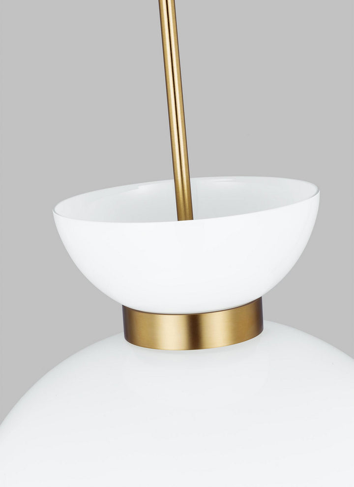 Visual Comfort Studio Londyn KSP1021BBSMG Pendant Light - Burnished Brass with Milk White Glass