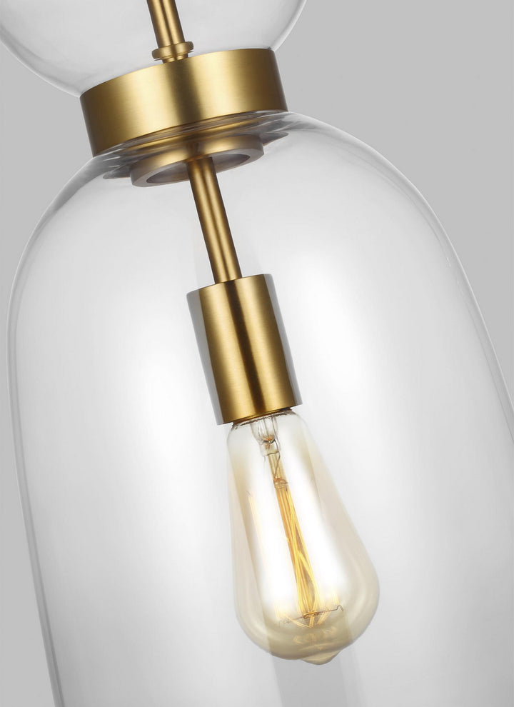 Visual Comfort Studio Londyn KSP1031BBSCG Pendant Light - Burnished Brass with Clear Glass