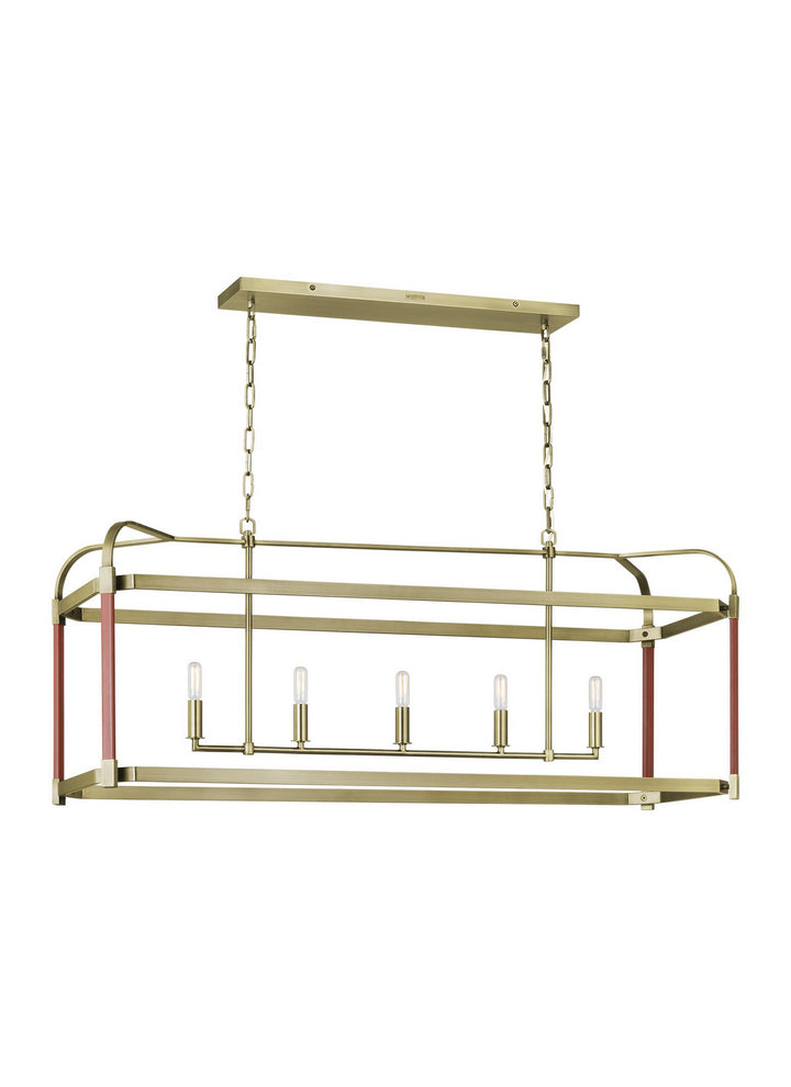 Visual Comfort Studio Hadley LC1165TWB Pendant Light - Time Worn Brass