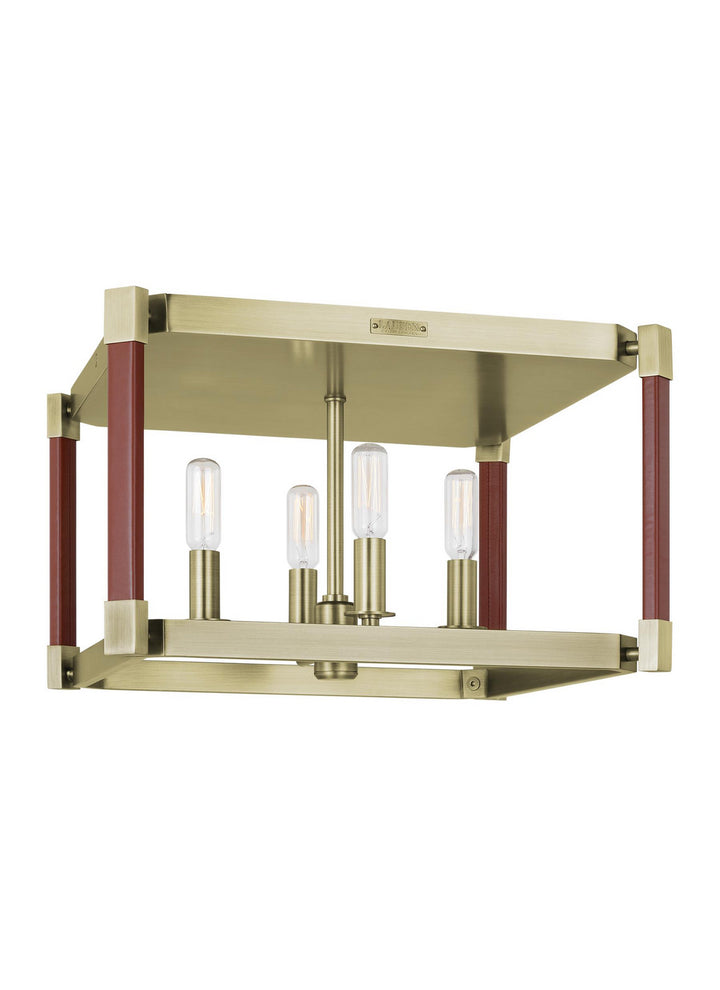 Visual Comfort Studio Hadley LF1034TWB Ceiling Light - Time Worn Brass