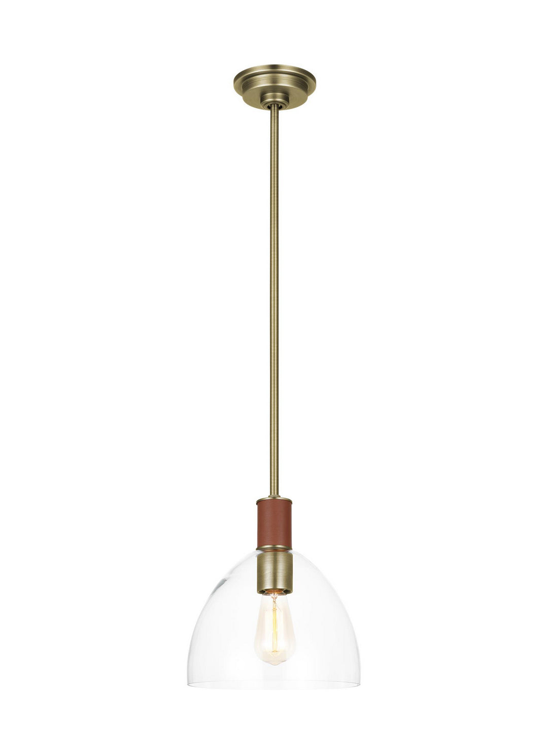 Visual Comfort Studio Hadley LP1041TWBCG Pendant Light - Time Worn Brass