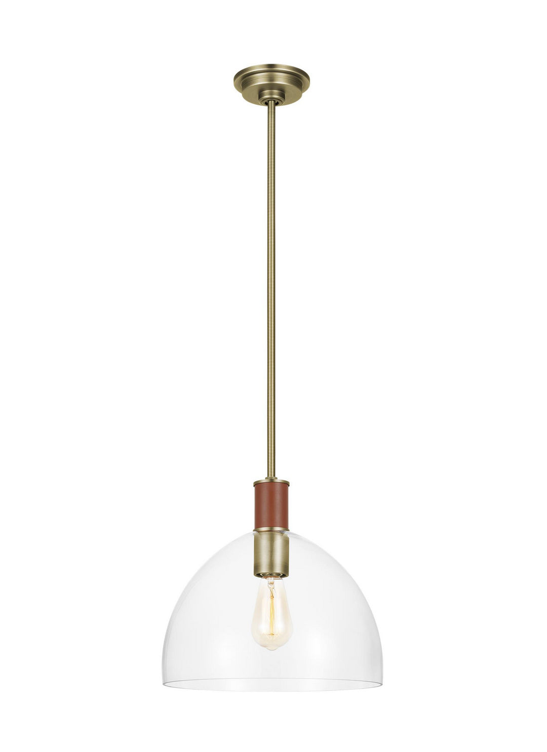 Visual Comfort Studio Hadley LP1051TWBCG Pendant Light - Time Worn Brass