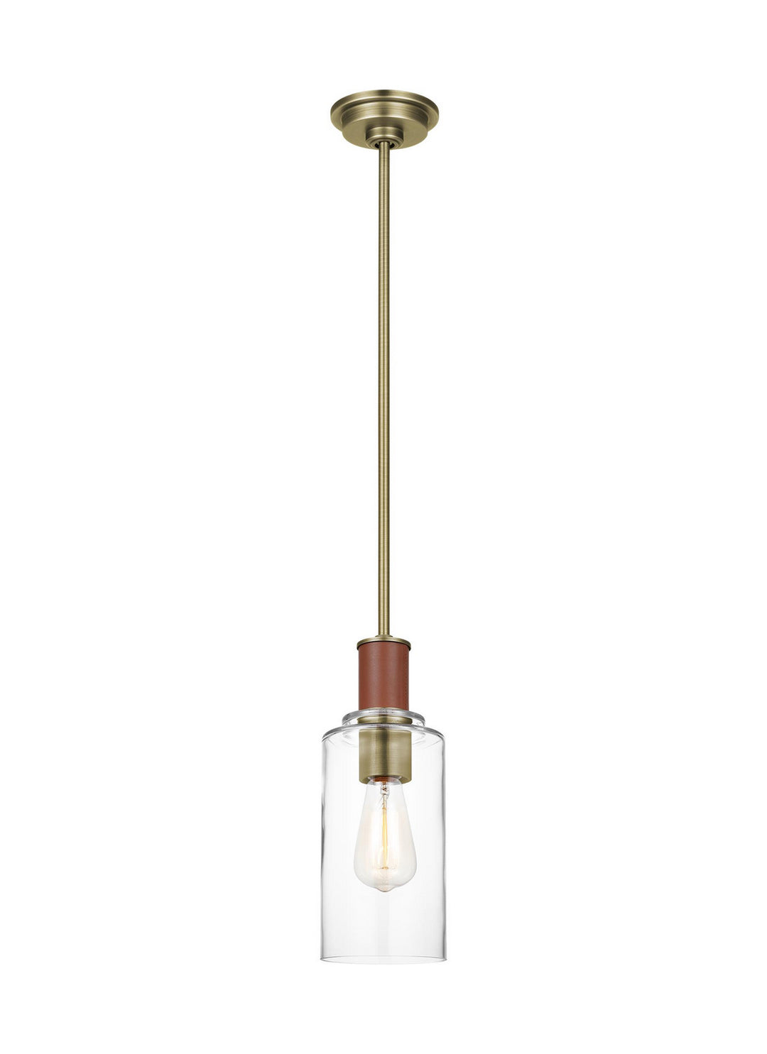 Visual Comfort Studio Hadley LP1071TWBCG Pendant Light - Time Worn Brass