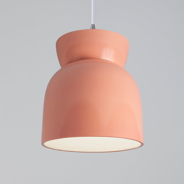 Justice Designs Radiance Collection CER-6515-BSH-NCKL-WTCD Pendant Light - Gloss Blush