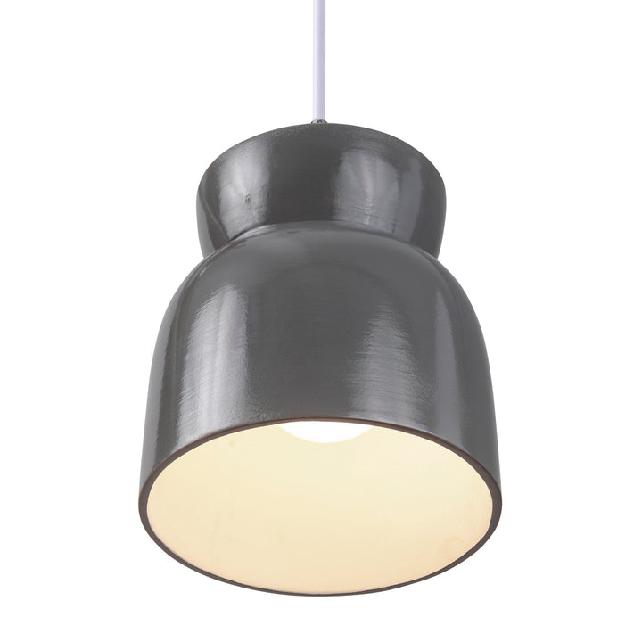Justice Designs Radiance Collection CER-6515-GRY-CROM-WTCD Pendant Light - Gloss Grey
