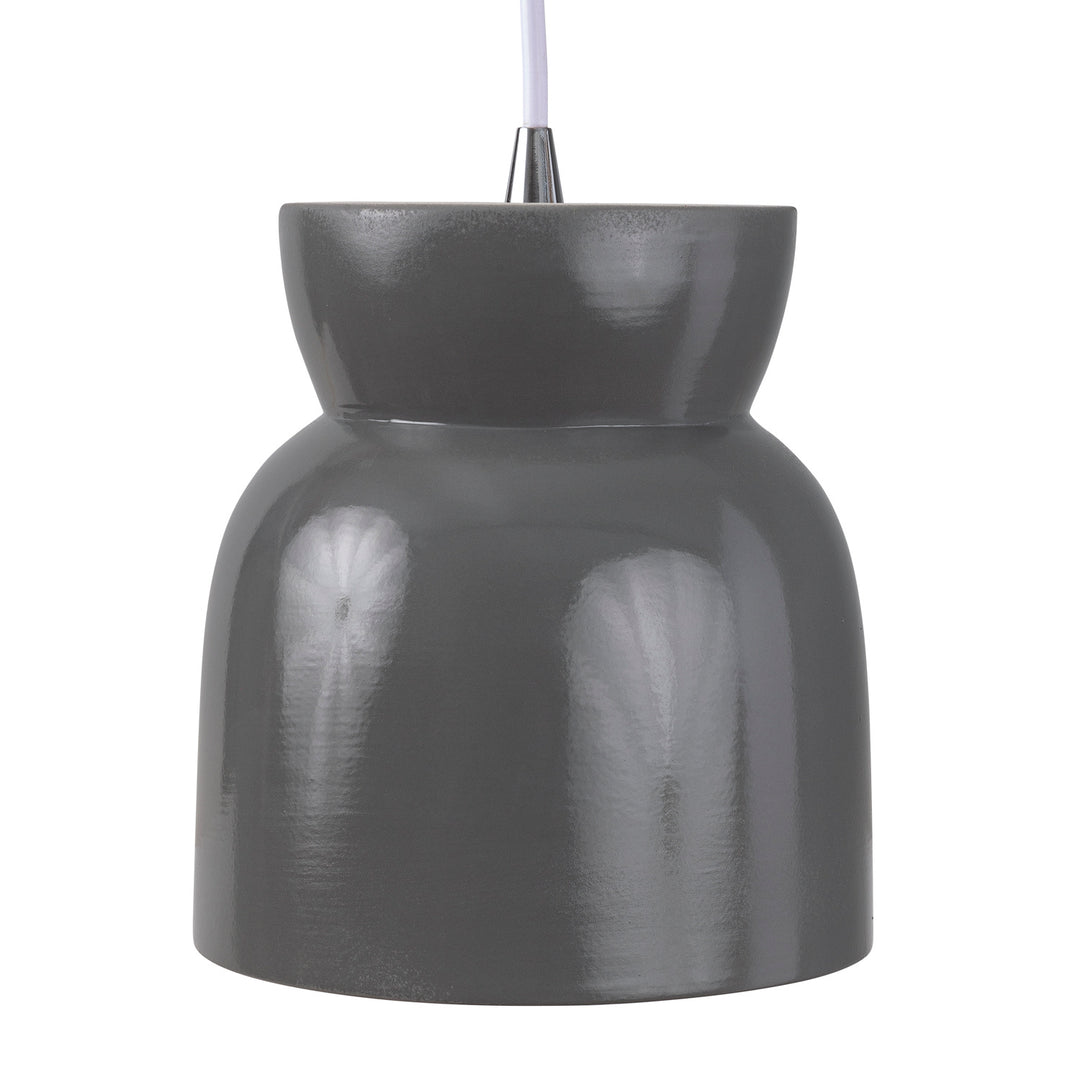 Justice Designs Radiance Collection CER-6515-GRY-CROM-WTCD Pendant Light - Gloss Grey