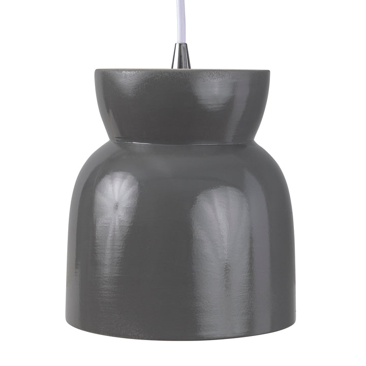 Justice Designs Radiance Collection CER-6515-GRY-CROM-WTCD Pendant Light - Gloss Grey