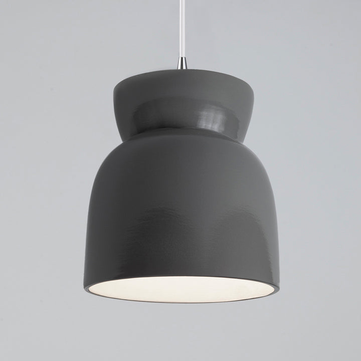 Justice Designs Radiance Collection CER-6515-GRY-CROM-WTCD Pendant Light - Gloss Grey