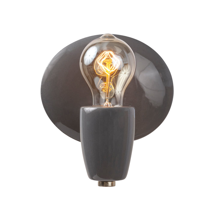 Justice Designs American Classics CER-7021-GRY-NCKL Wall Light - Gloss Grey