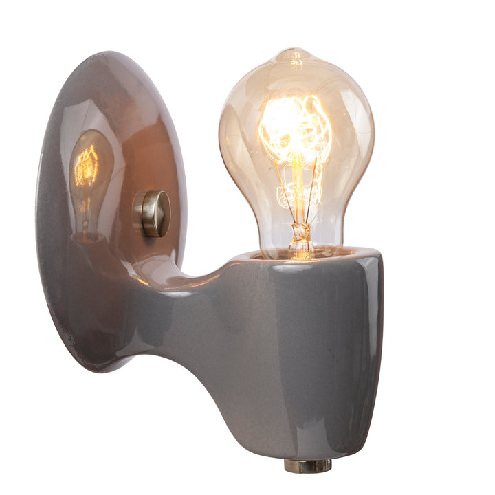 Justice Designs American Classics CER-7021-GRY-NCKL Wall Light - Gloss Grey