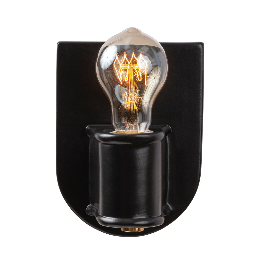 Justice Designs American Classics CER-7031-CRB-BRSS Wall Light - Carbon - Matte Black