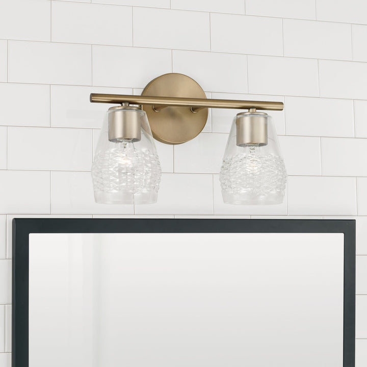 Capital Dena 145021AD-524 Bath Vanity Light 14 in. wide - Aged Brass