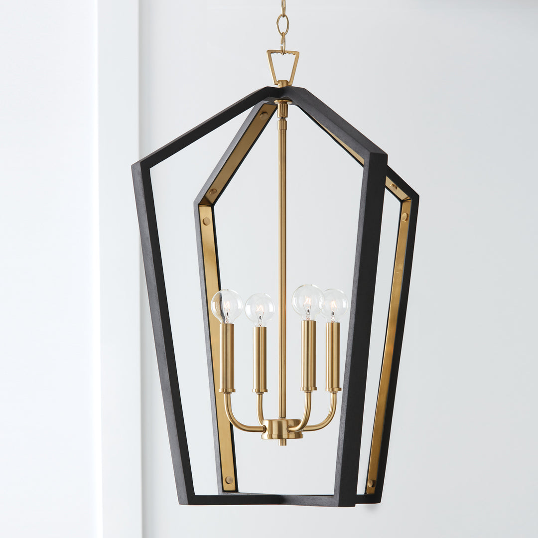 Capital Maren 344541KM Pendant Light - Flat Black and Matte Brass