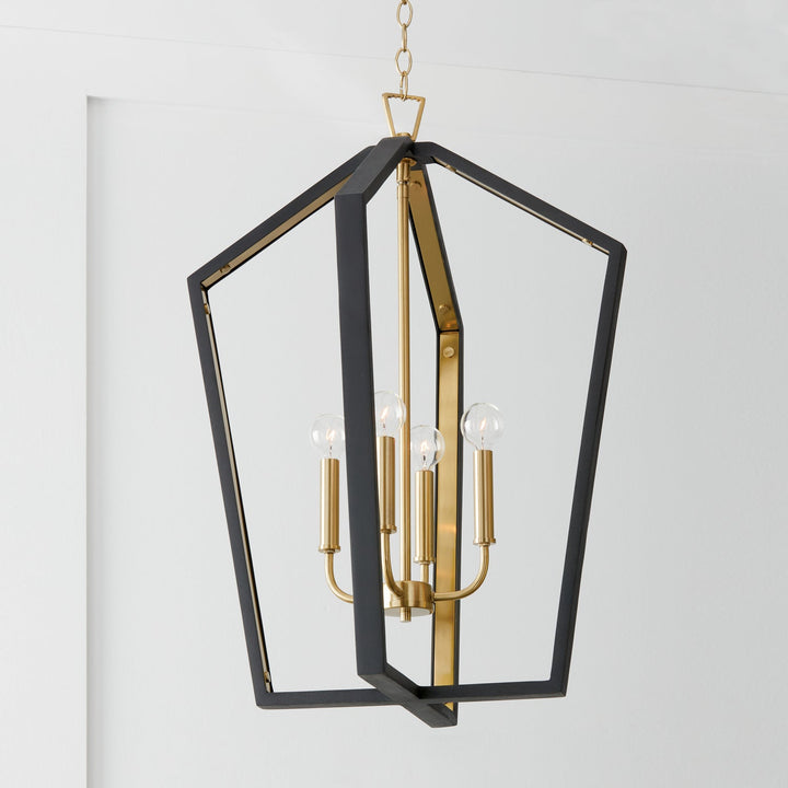 Capital Maren 344541KM Pendant Light - Flat Black and Matte Brass