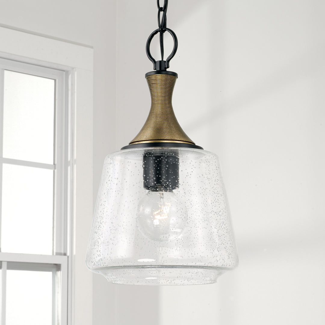 Capital Amara 345611KB Pendant Light - Matte Black with Brass