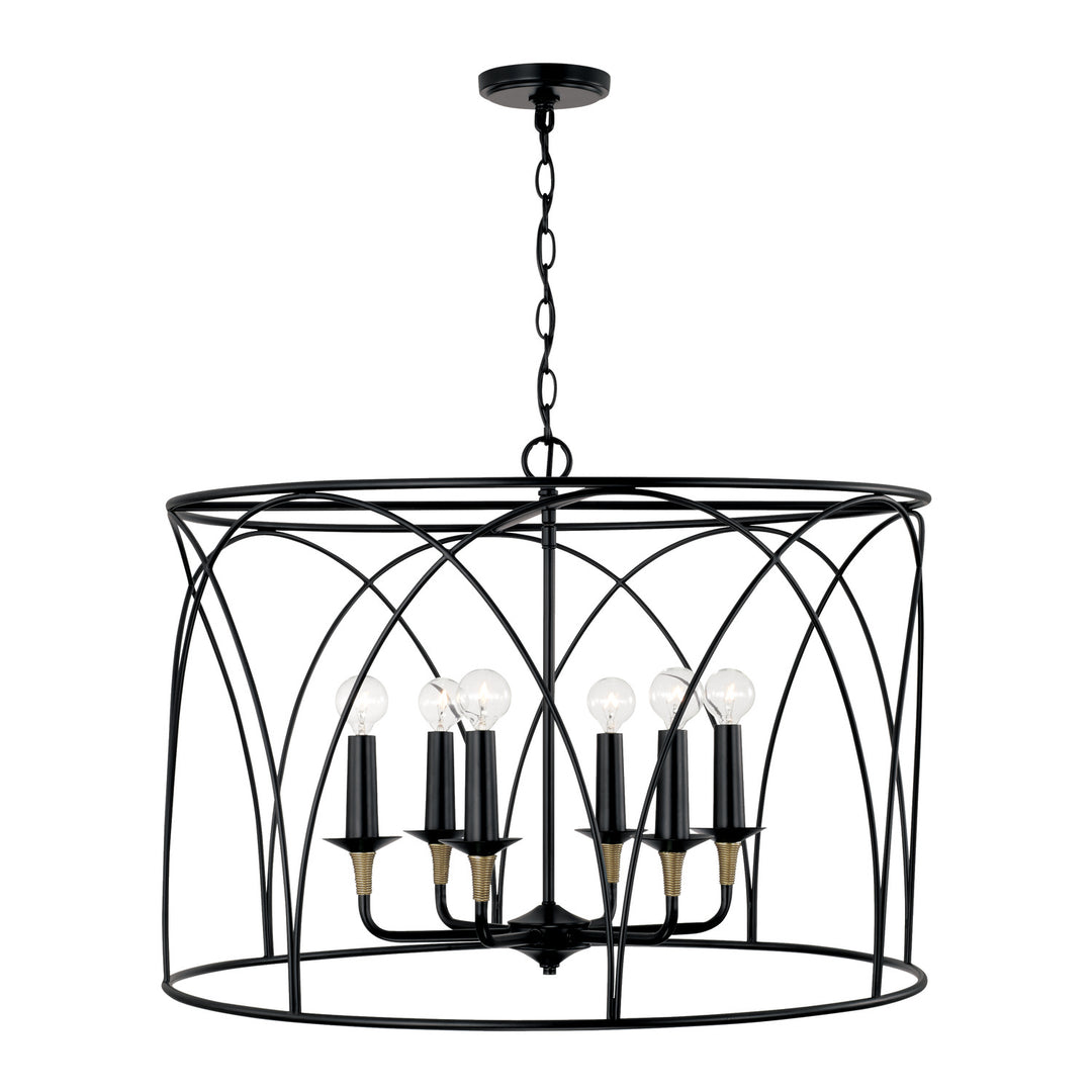 Capital Amara 345661KB Chandelier Light - Matte Black with Brass