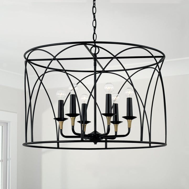 Capital Amara 345661KB Chandelier Light - Matte Black with Brass